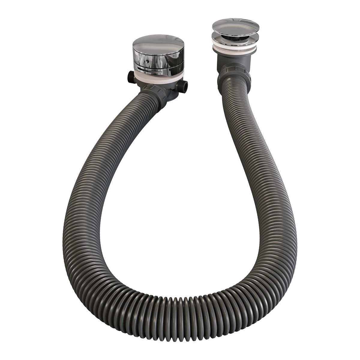 Brauer Stripe inbouw badkraan met drukknoppen, badvulcombinatie en staafhanddouche chroom