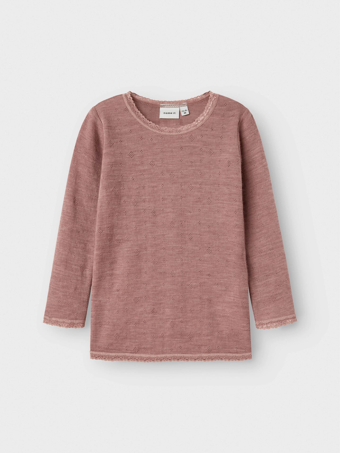 Wang Wool Needle Long Sleeve Top Solid