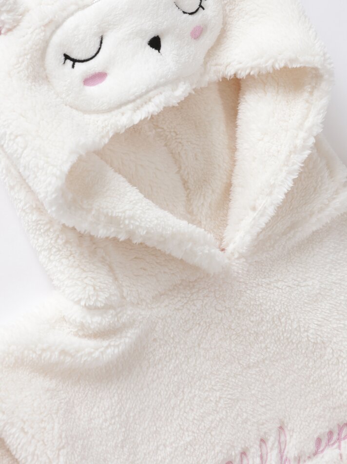 Robe estilo moletom com forro de lã - Branco-creme