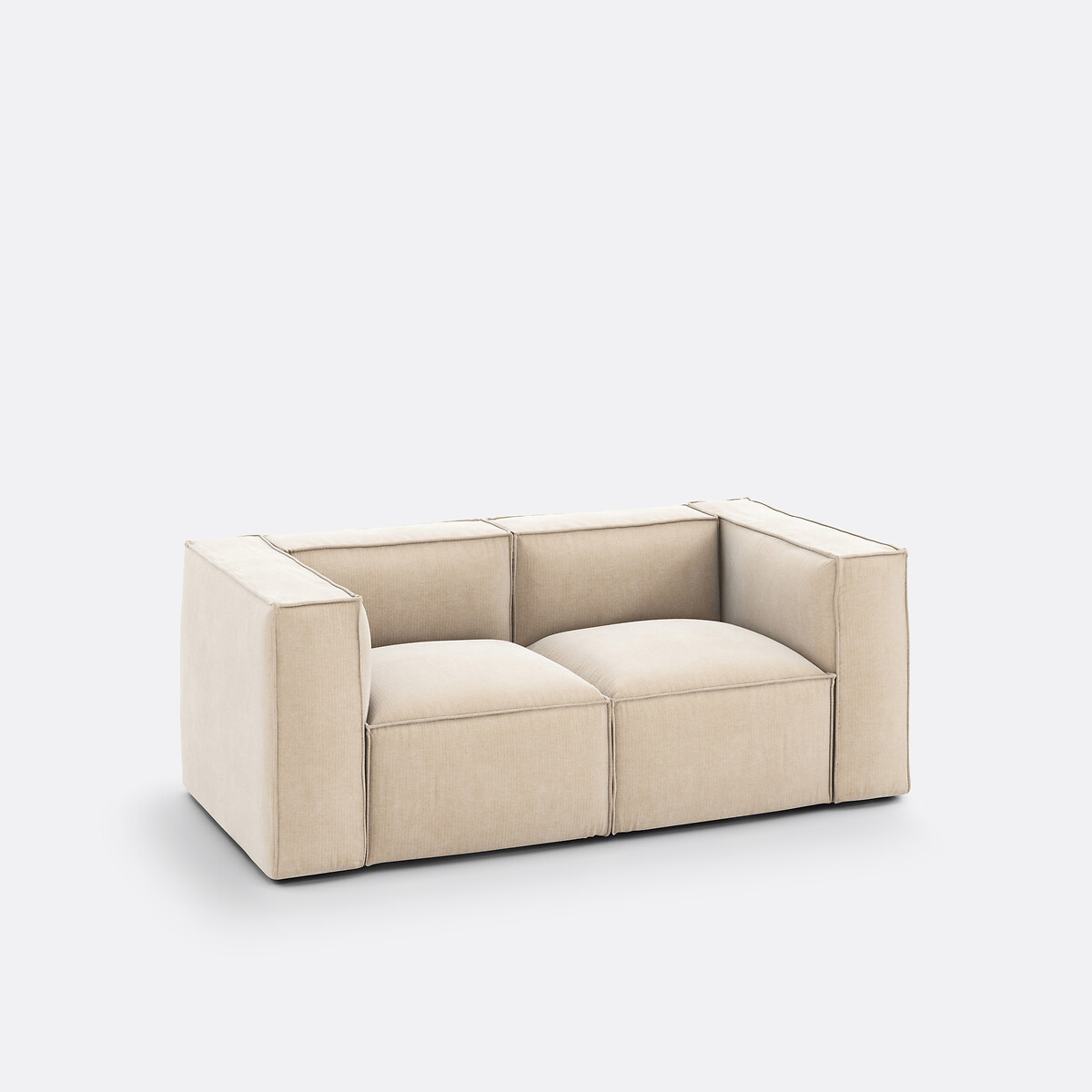 LA REDOUTE INTERIEURS<br>Sofá modular, 2 lugares, veludo cotelê vintage, Seven