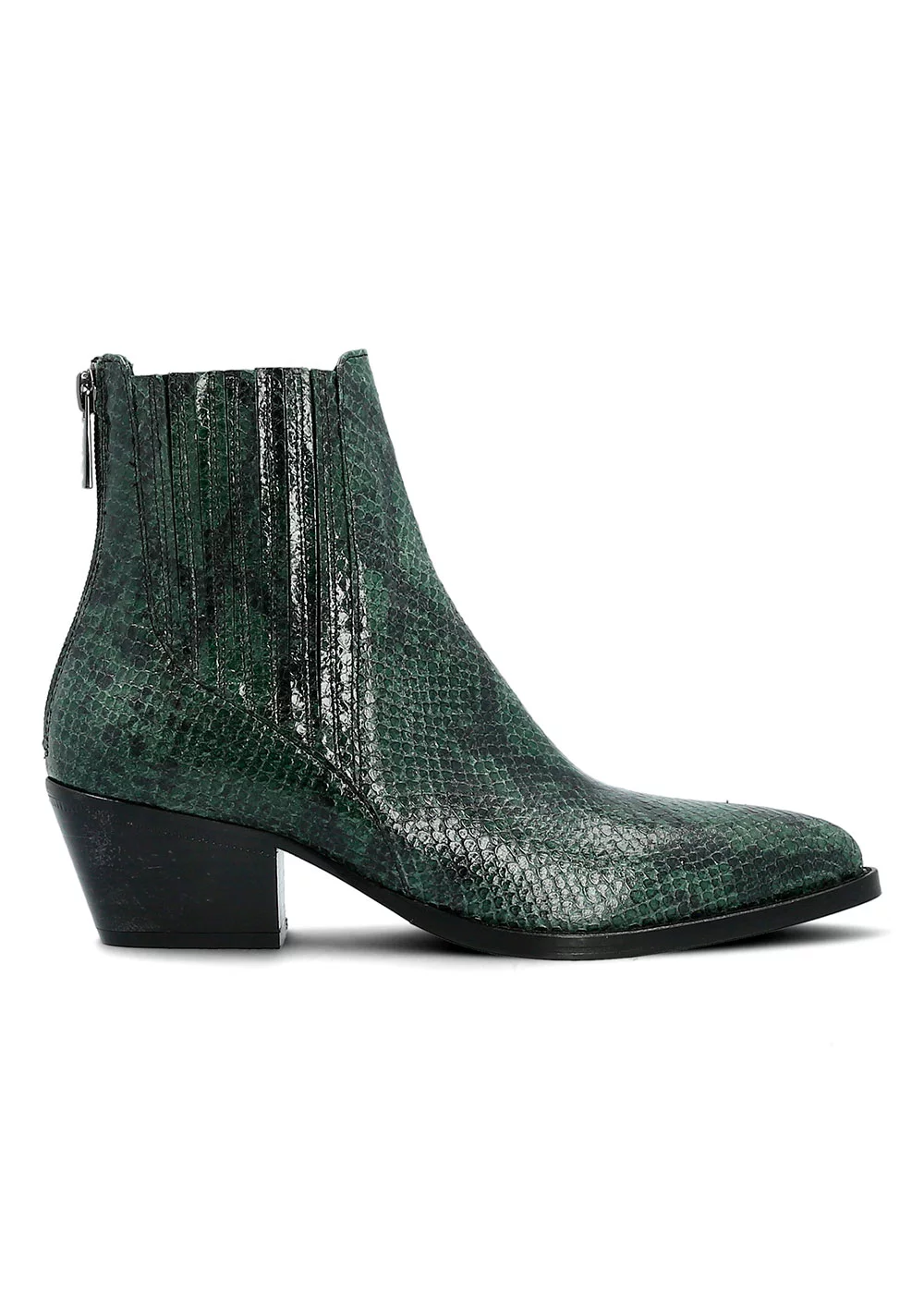 BOOTS ESRA CUIR IMPRIME PYTHON VERT