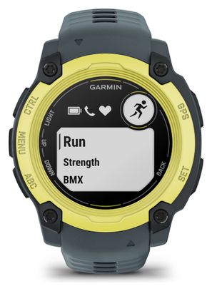 Montre GPS Garmin Instinct E - 40 mm Vert Electric Lime avec Bracelet en Silicone Bleu Twilight