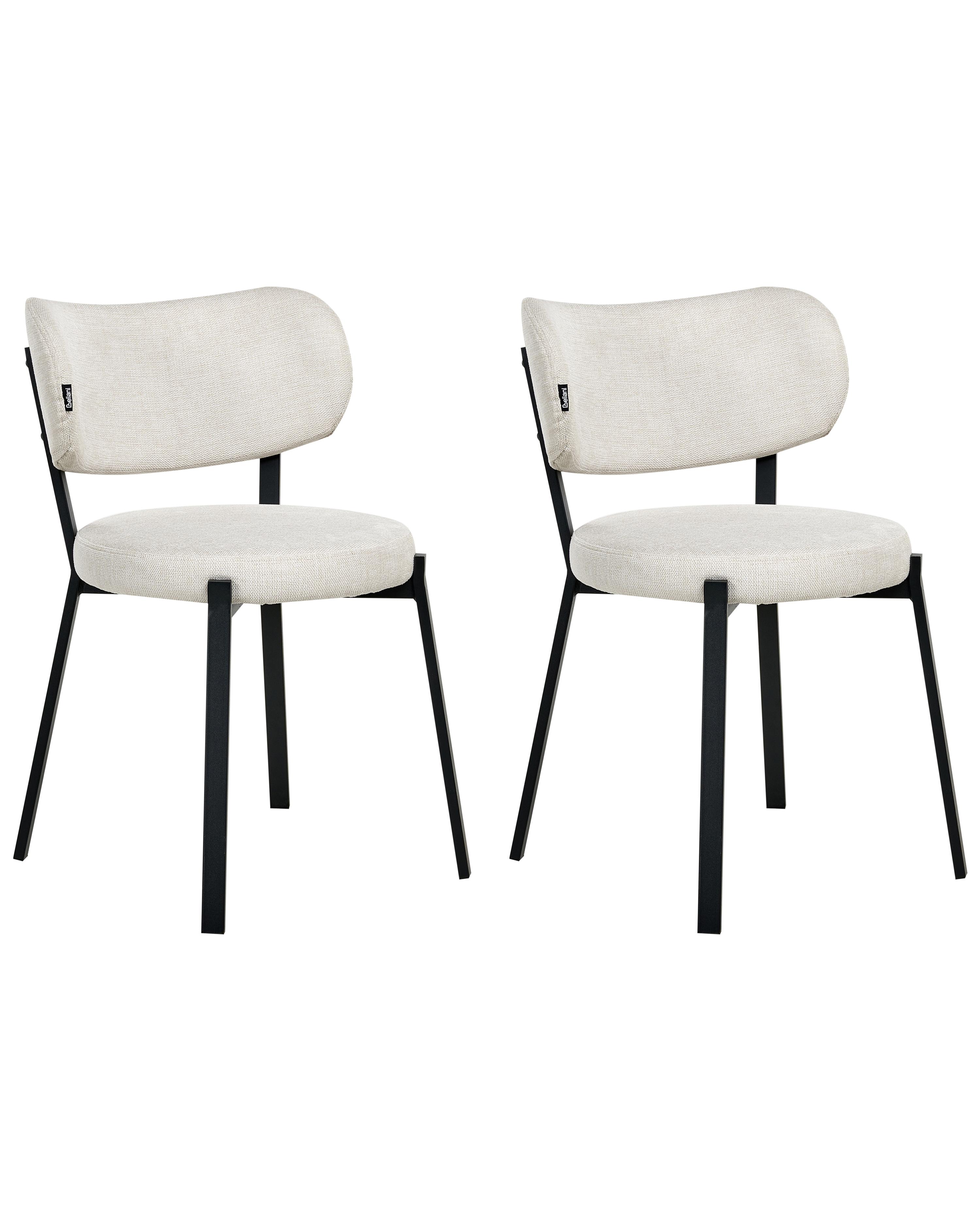 Set van 2 eetkamerstoelen BRONTE Stof Lichtbeige