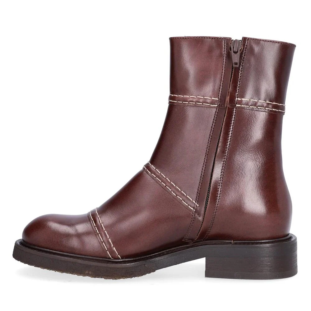 Billi Bi  A7123 Støvle med stikninger - Brown rustic oil