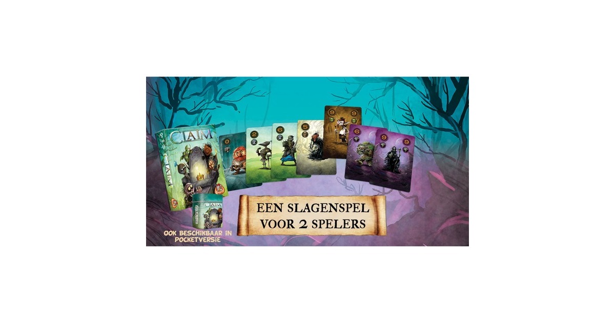 White Goblin GamesClaim Kaartspel  (Nederlands, 2 spelers, 25 minuten, Vanaf 10 jaar)
