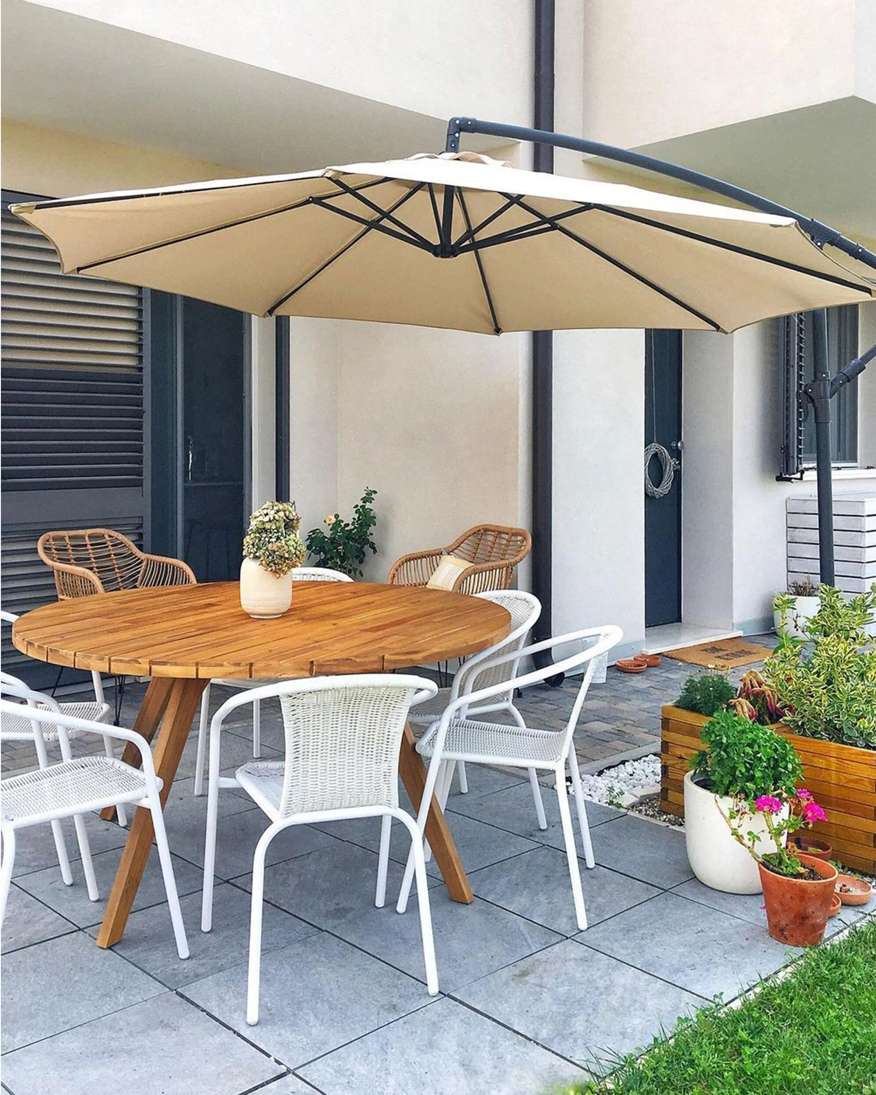 Zweefparasol 300 cm RAVENNA Lichtbeige
