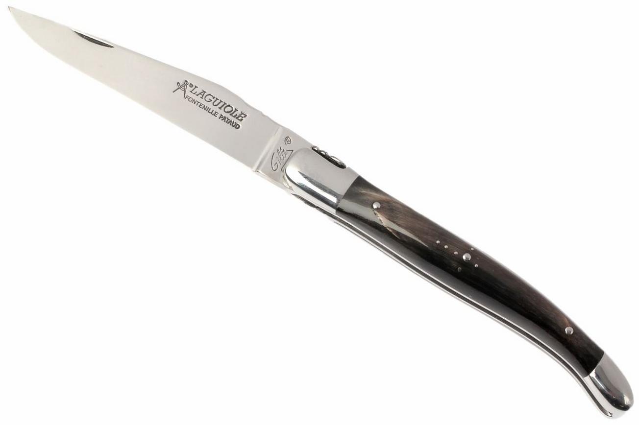 Fontenille Pataud 12cm L12PCN zwart buffelhoorn, Laguiole zakmes