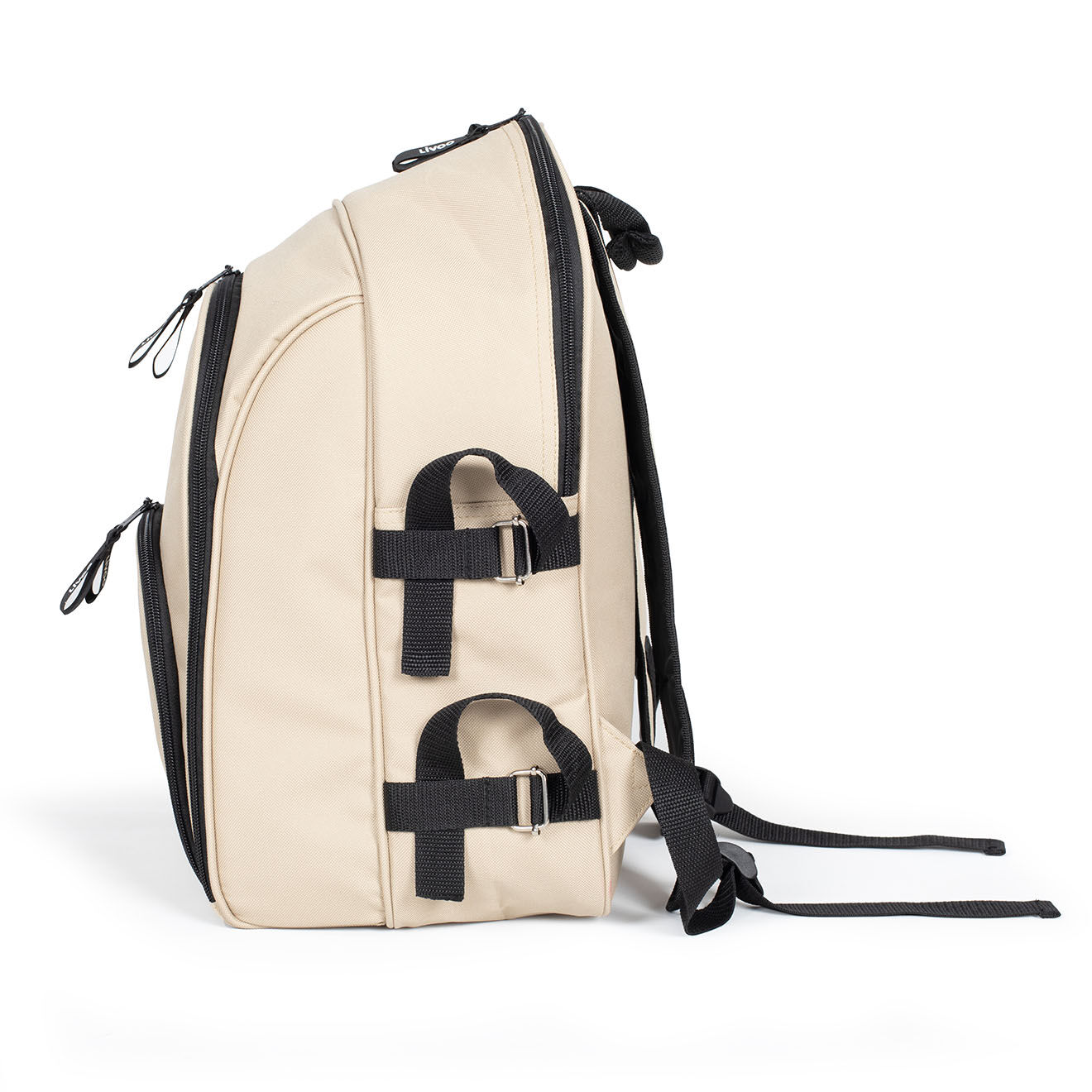Livoo Sac à dos pique-nique 4 personnes avec accessoires crème/noir