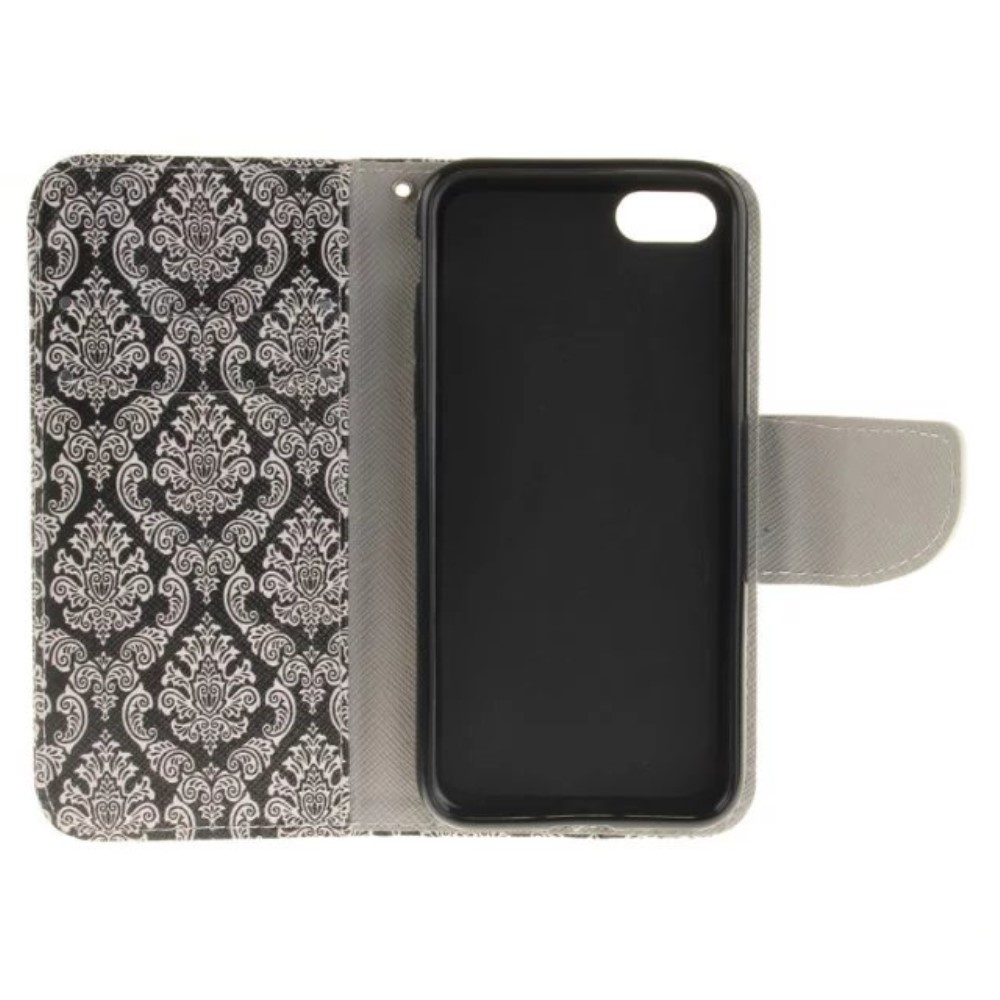 iPhone SE (2022/2020) / 8 / 7 Leder Tasche Wallet - Damask Flowers