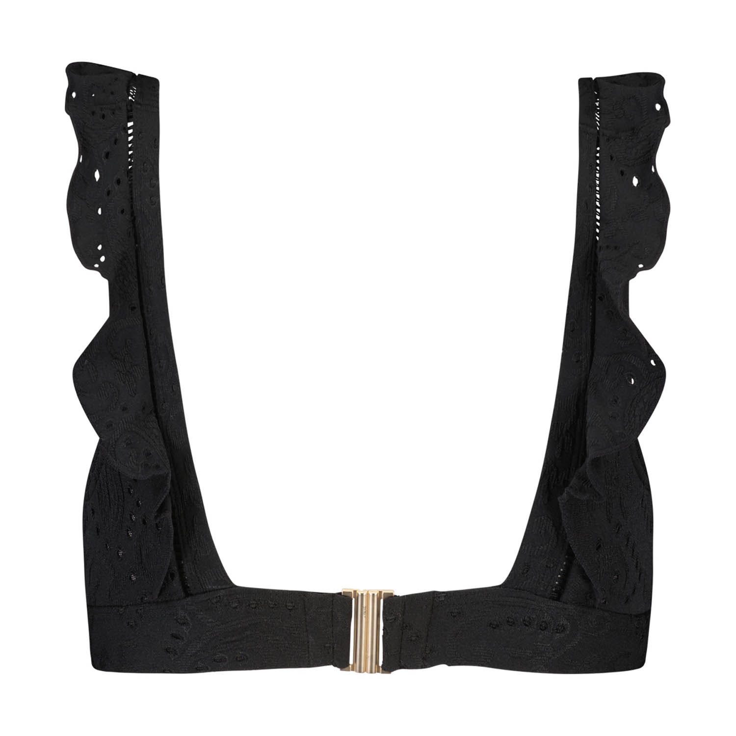Beachlife  Black Embroidery Padded Top