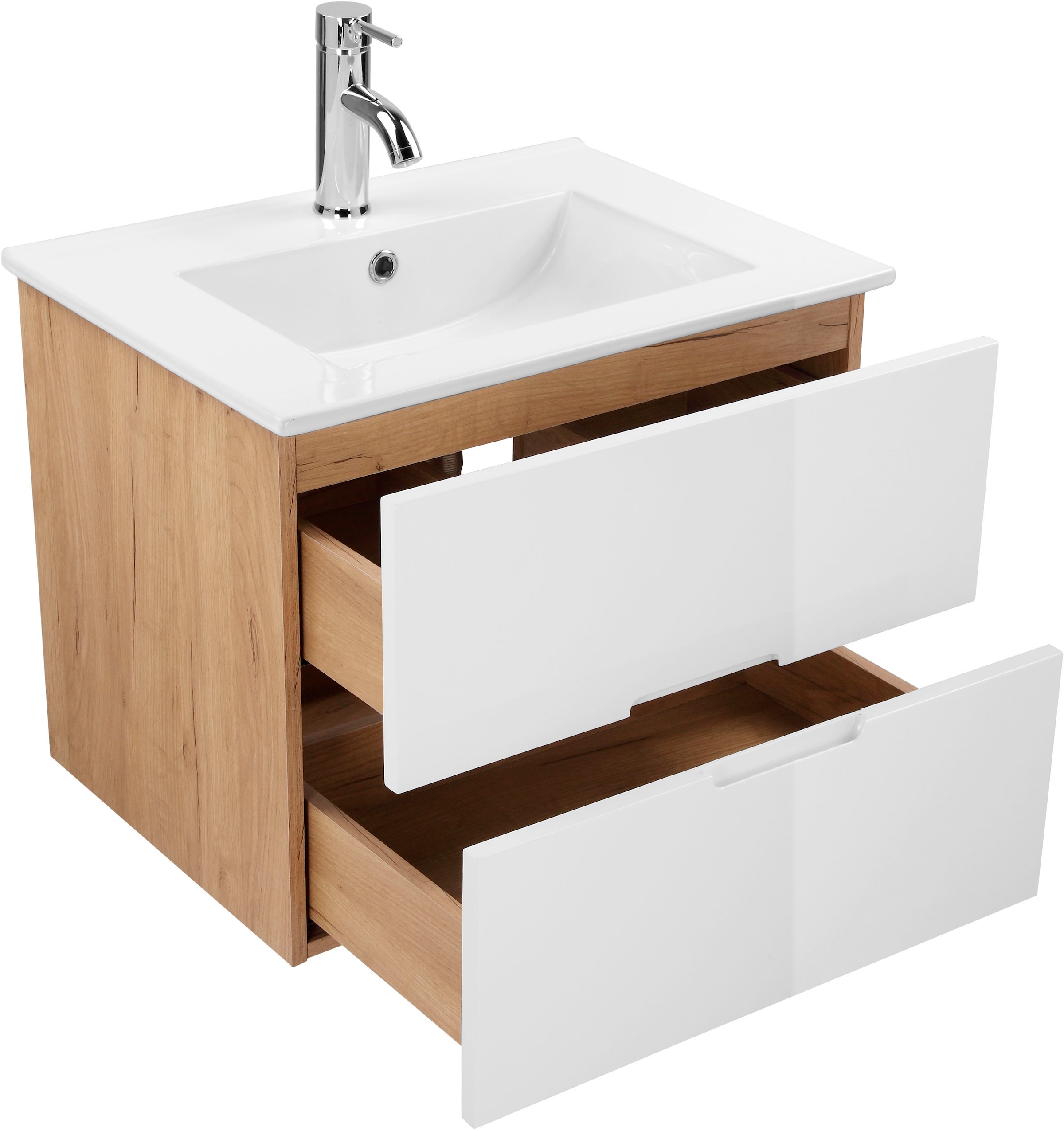 welltime Badmöbel-Set »Lund Badmöbel Set Badschrank Badezimmerset«
