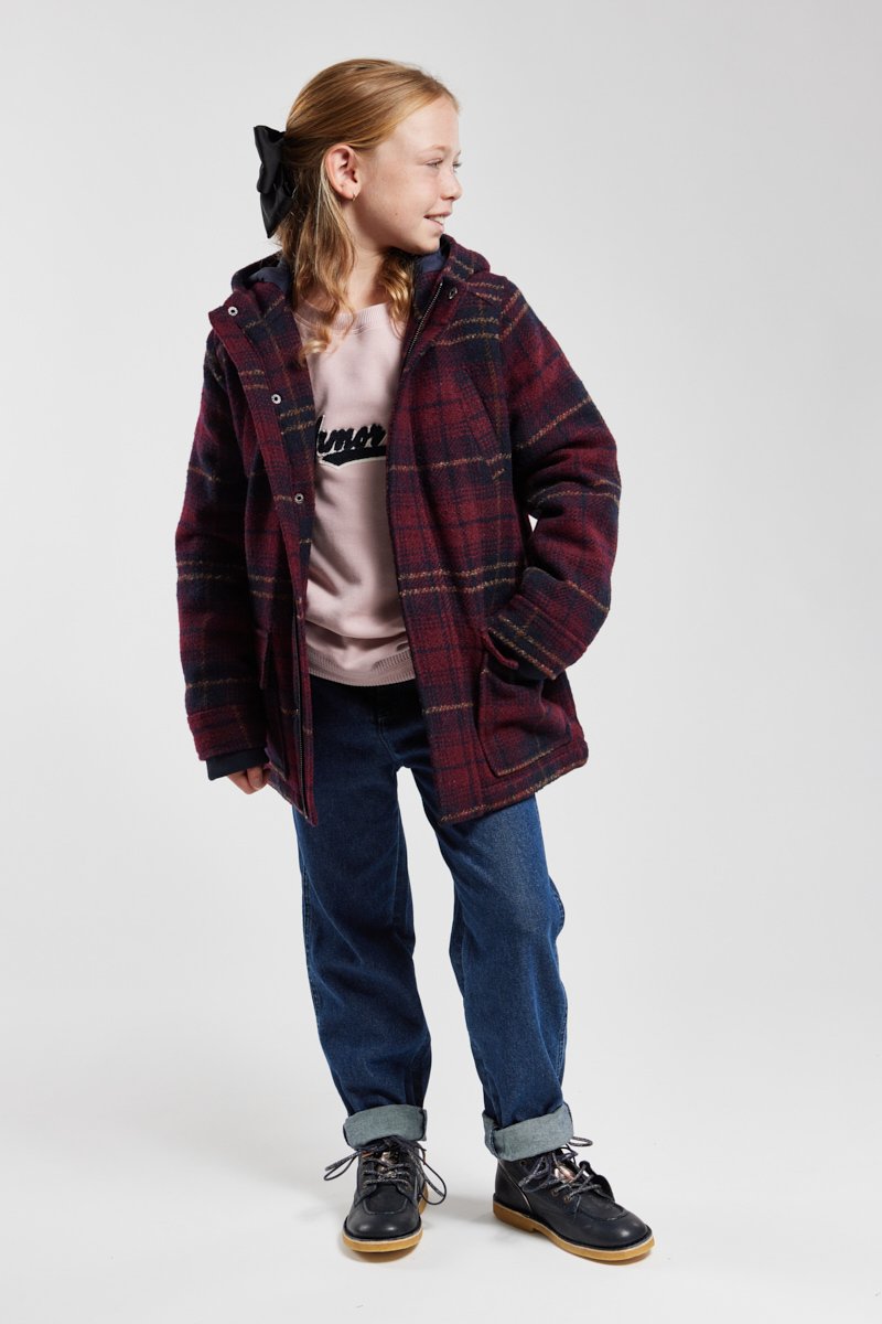 Duffle-coat à carreaux Kids - drap de laine