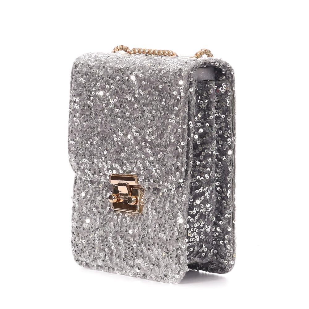 Stella Green Sac Bandoulière Sequins Argenté Stella Green Telephone
