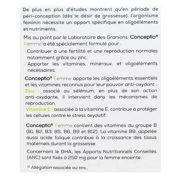 Granions Conceptio Fertilidade Feminina e Gravidez 30 cápsulas + 30 cápsulas gelatinosas