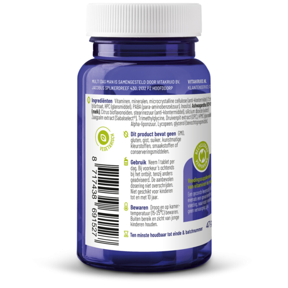 Vitakruid Multi Dag Man 30 tabletten