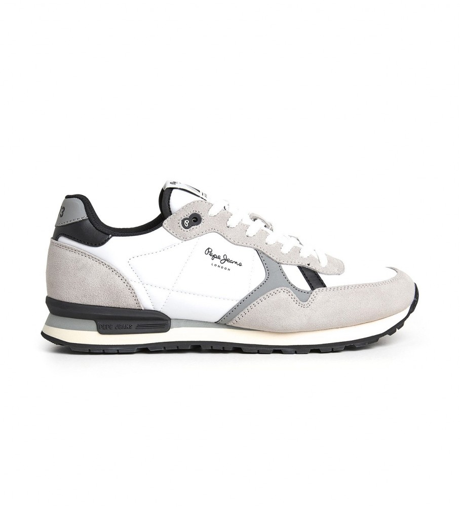 Tênis Pepe Jeans Brit Reflect M de couro branco