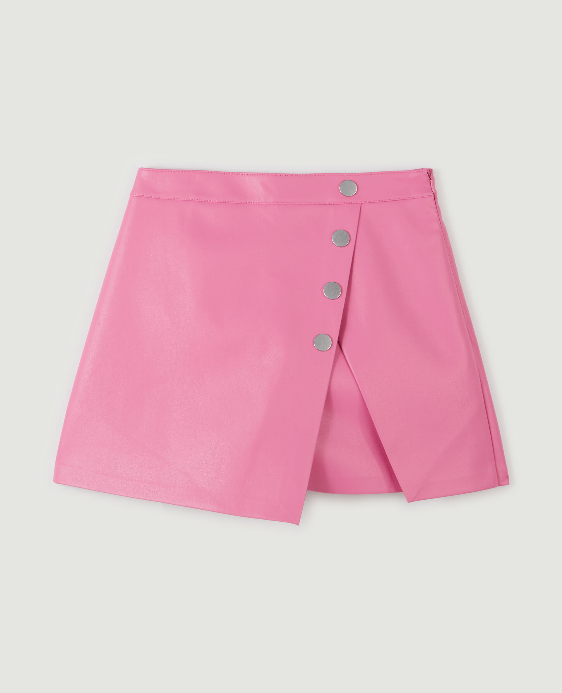 Jupe-short en simili cuir - Rose