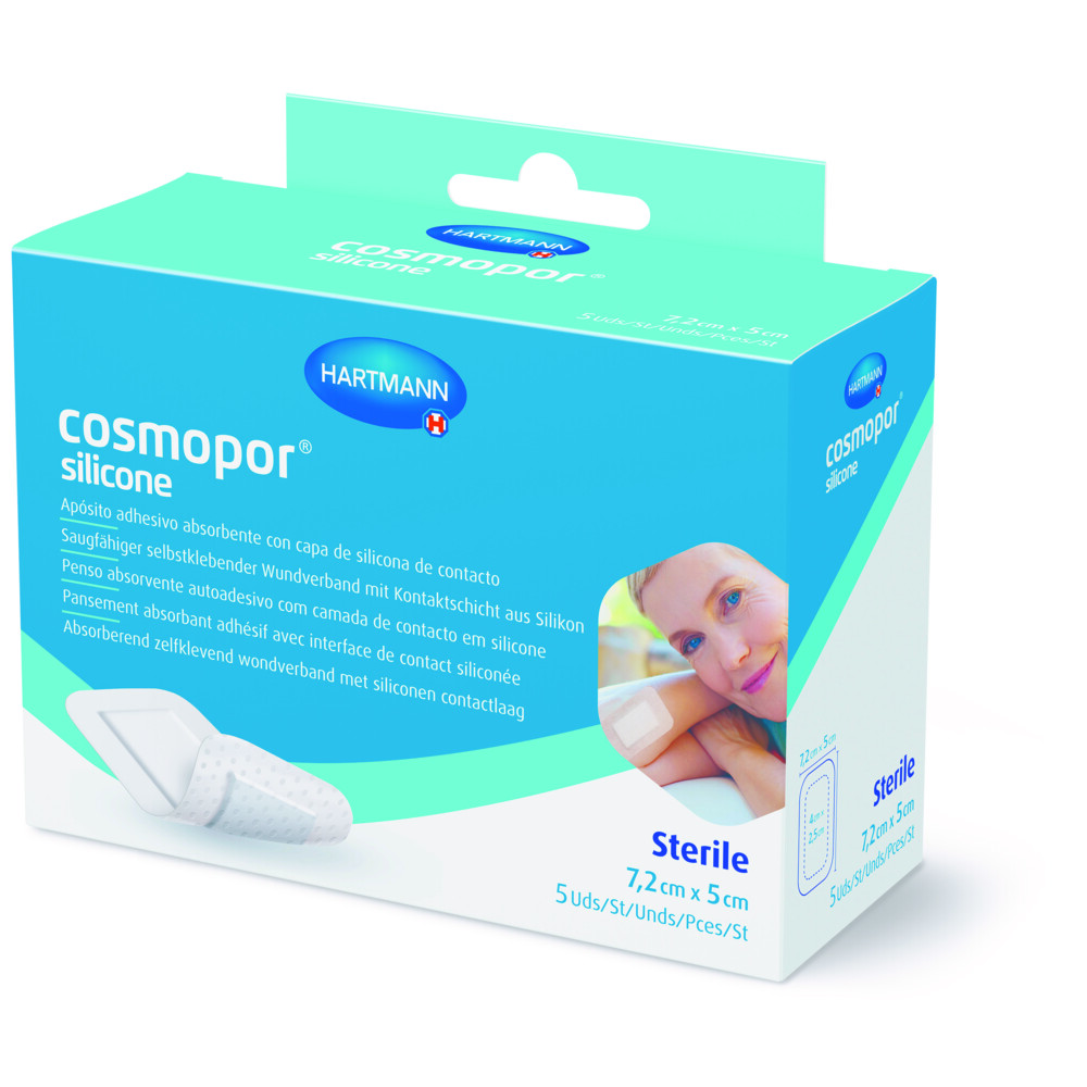 3x Dermaplast Silicone Zelfklevend Wondverband 7,2 x 5 cm5 stuks