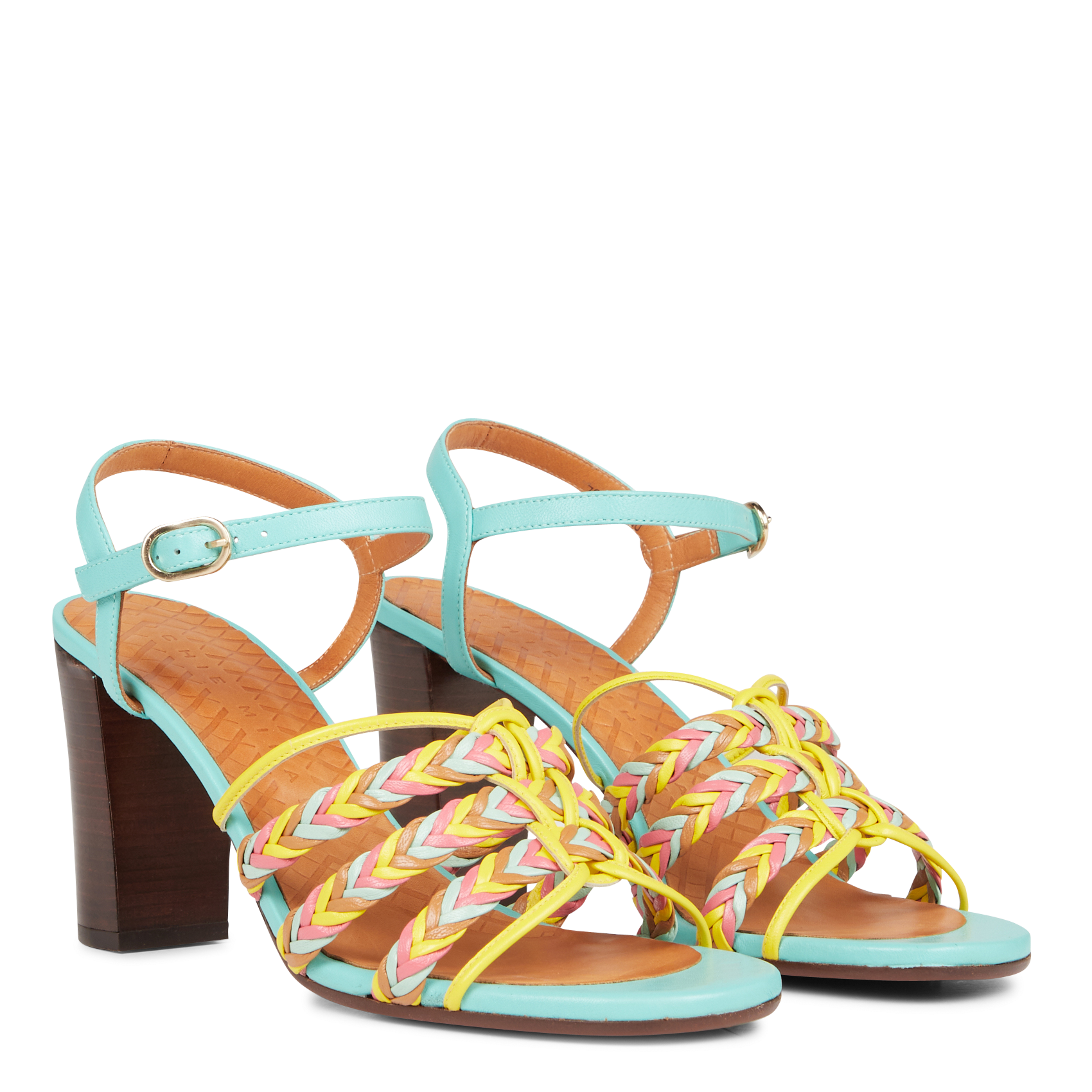 BARI - Sandales à talon en cuir | Multicolore