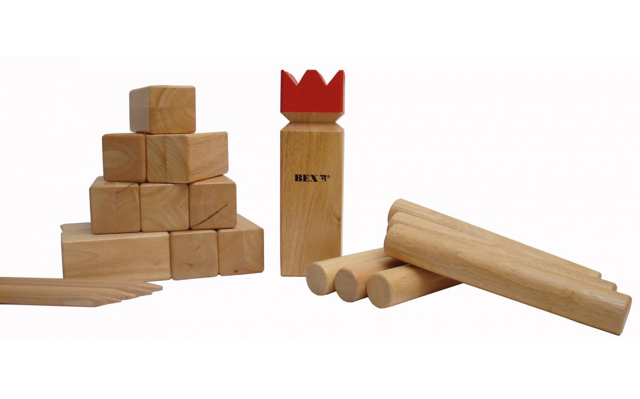 Kubb Pro original rubberwood met rode koning