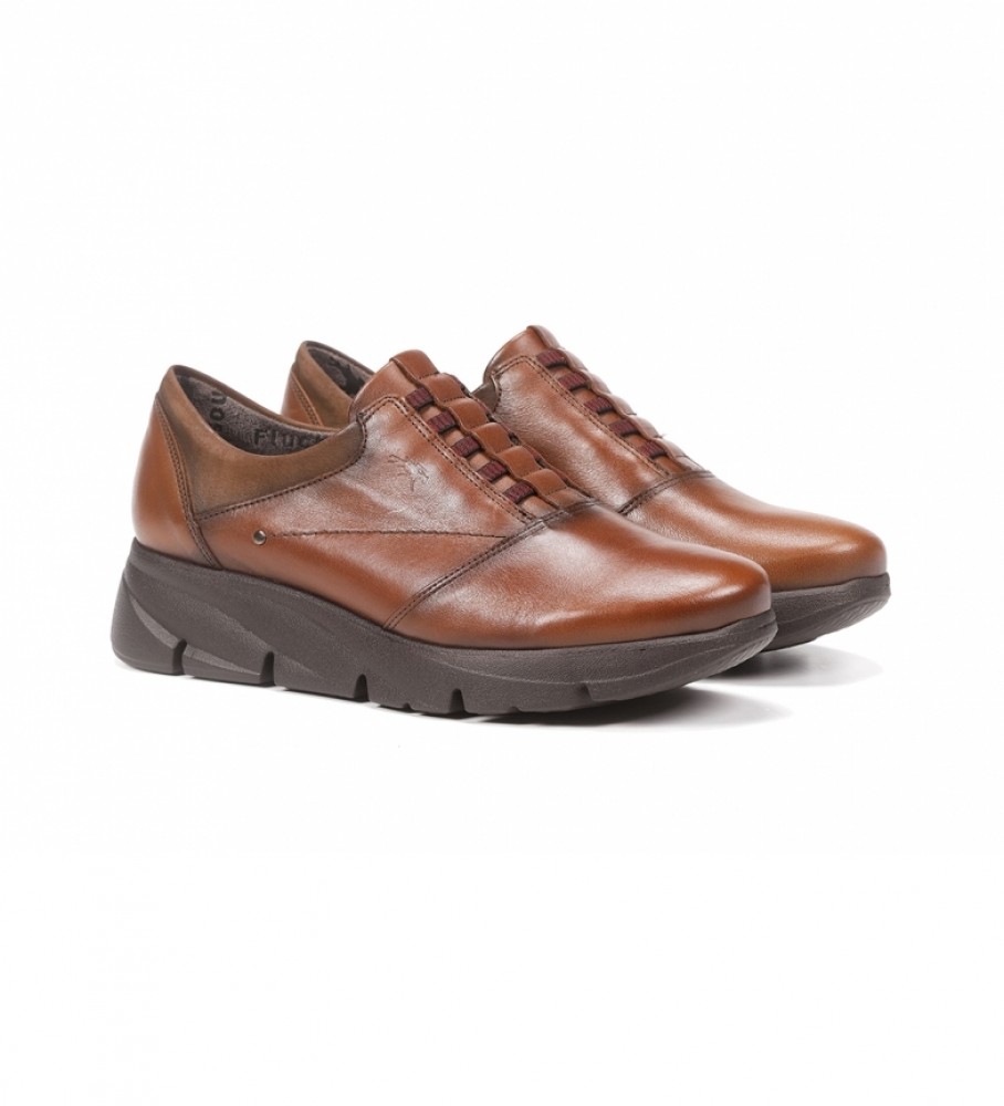 Sapatos Fluchos F1357 em couro marrom