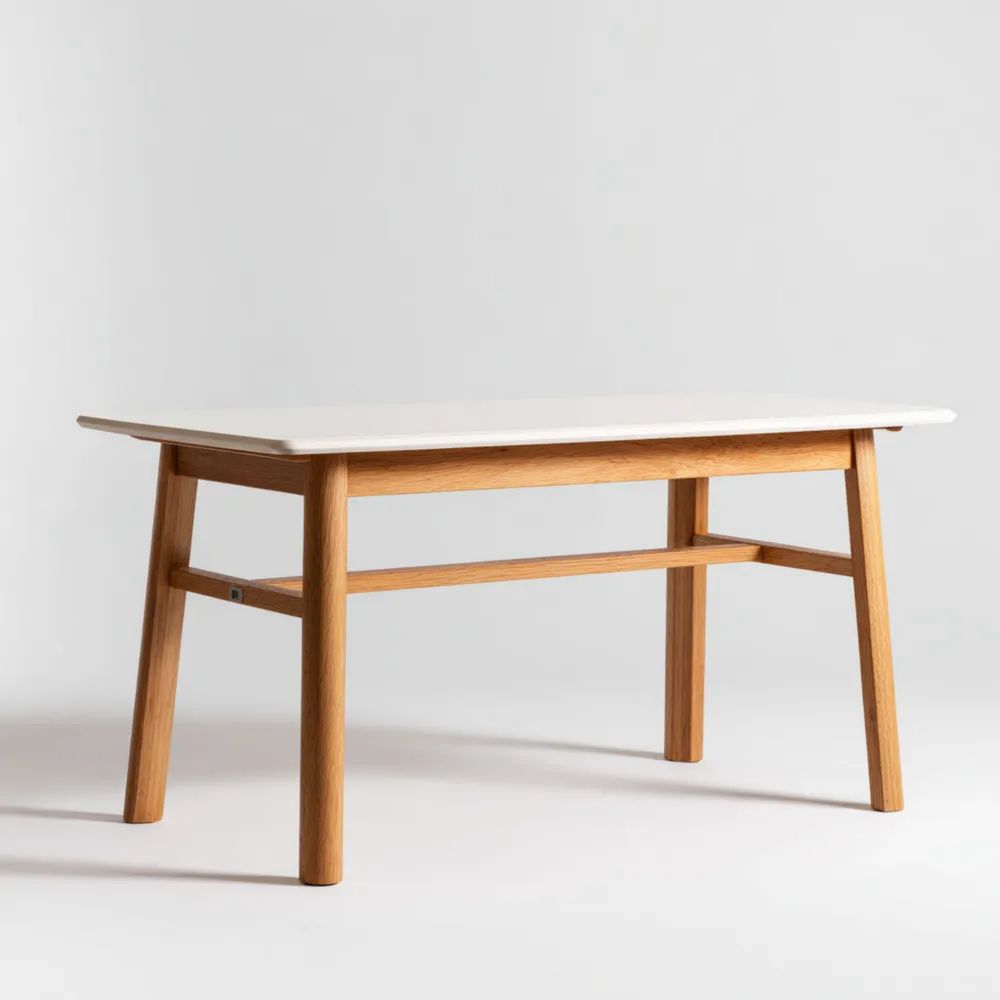Esstisch 120x60x75 cm – Weiß/Eiche – Skandinavisches Design, Holz