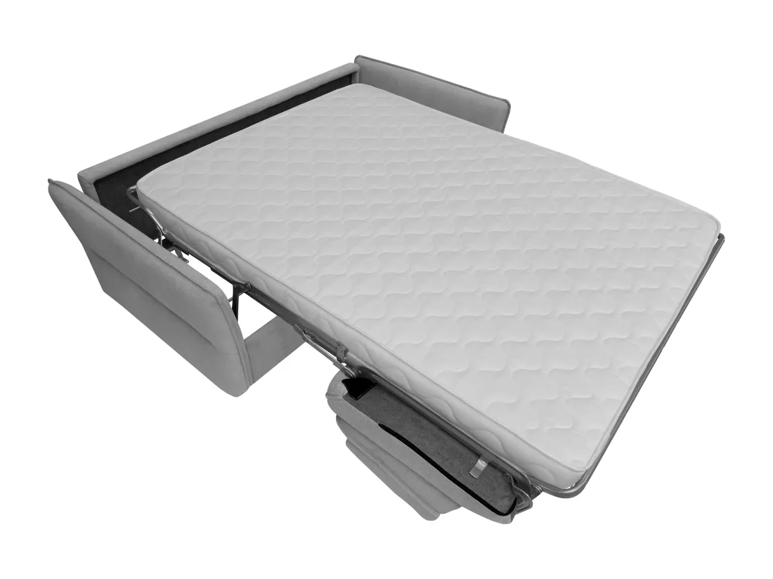 Canapé 3 places convertible express en tissu gris Couchage 140 cm CELTARI