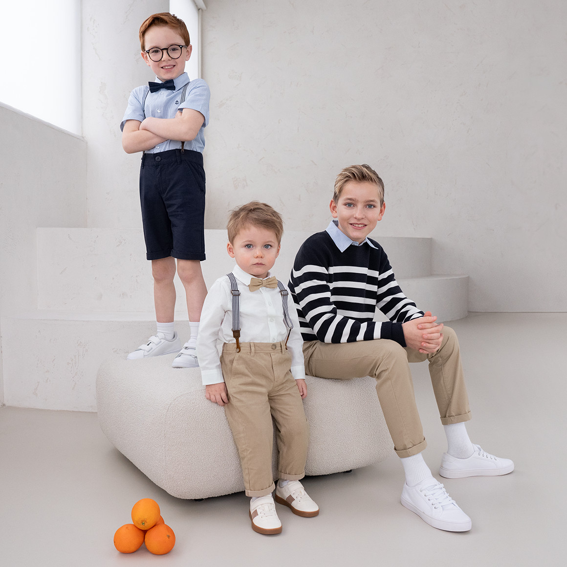 Topomini Baby Hemd und Chinohose im Set beige / weiss