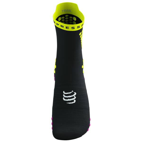 Chaussette running COMPRESSPORT PRO RACING SOCKS V4.0 TRAIL BLACK/SAFETY YELLOW/NEO PINK