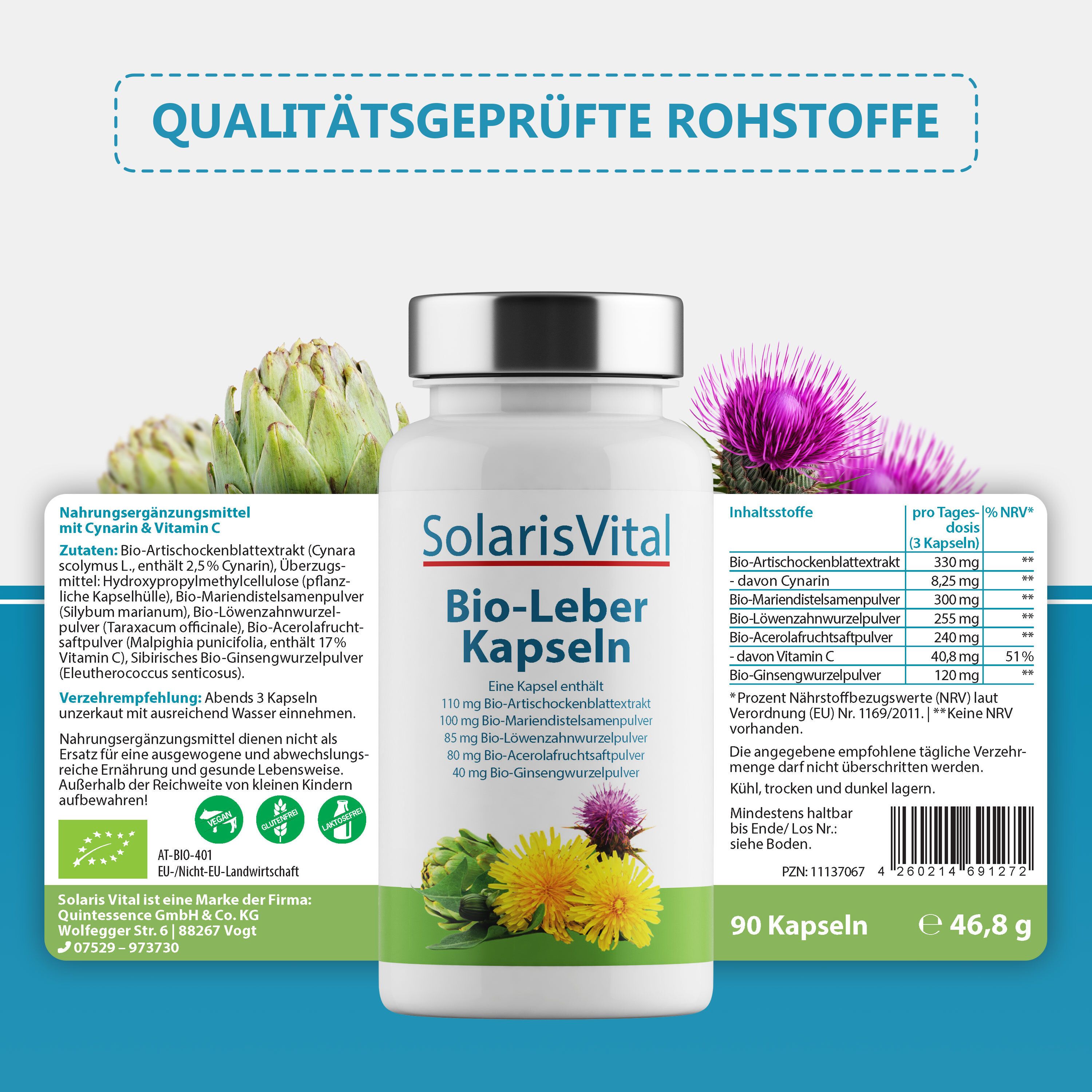 Bio-Leber Kapseln in Bioqualität von Solaris Vital