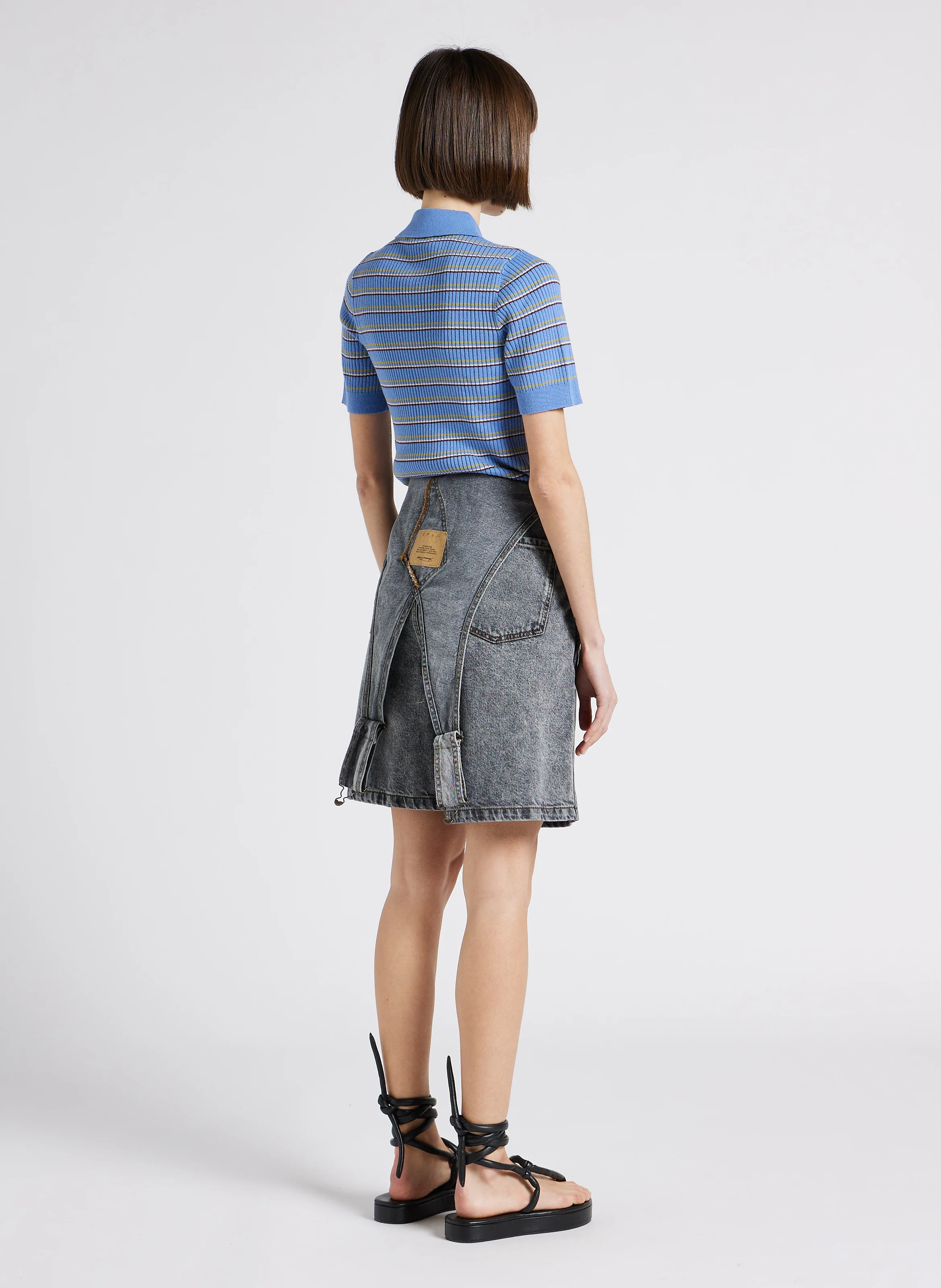 SODA SWEATER POLO - Polo moulant en coton à rayures | Bleu
