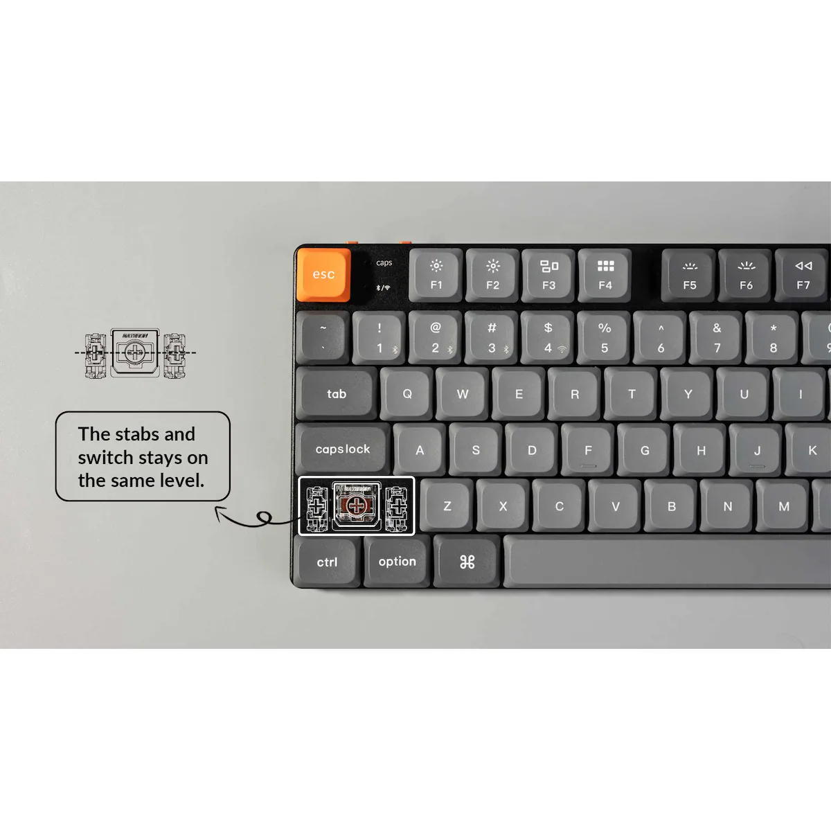Keychron K5 MAX  trådløst tastatur (Lavprofil Brown brytere)