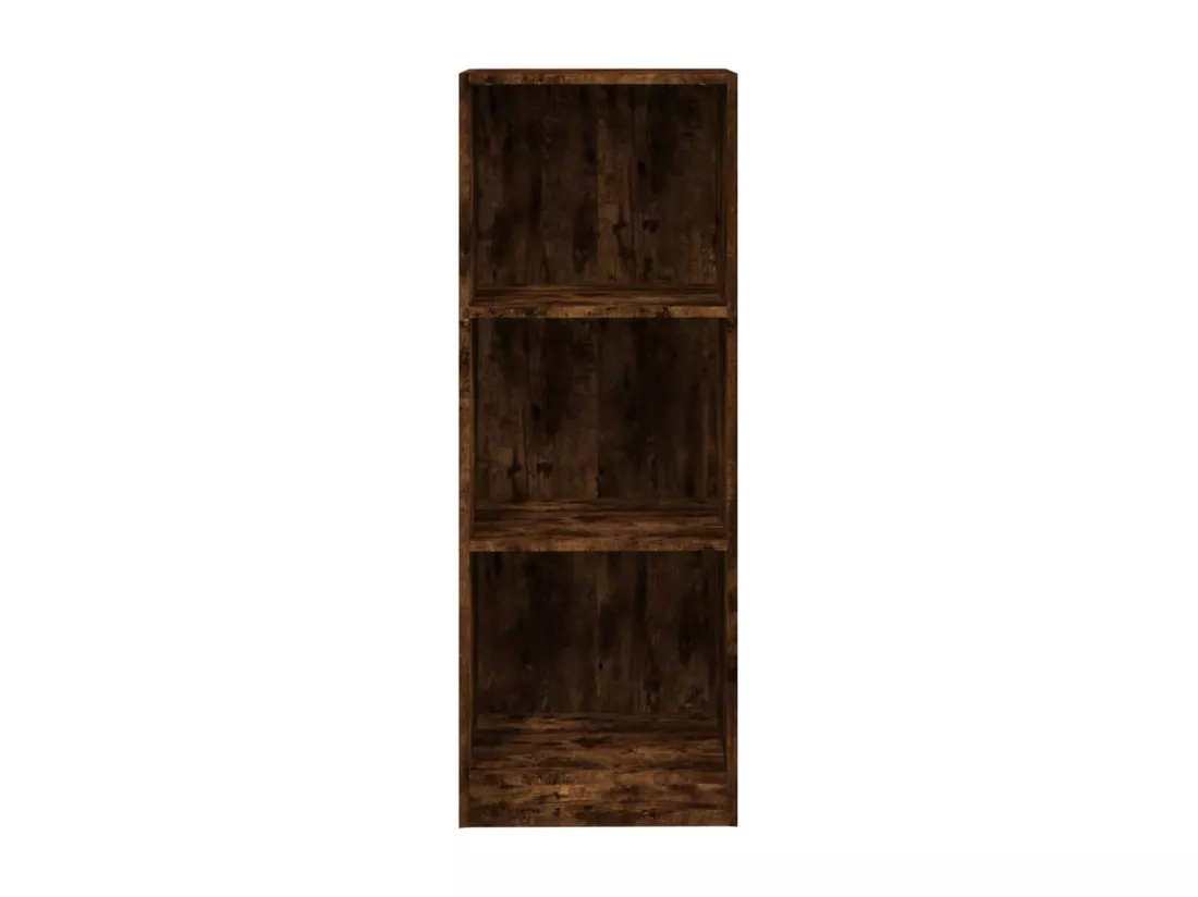 Bibliothèque 3 niveaux Chêne fumé 40x24x109cm Bois d'ingénierie