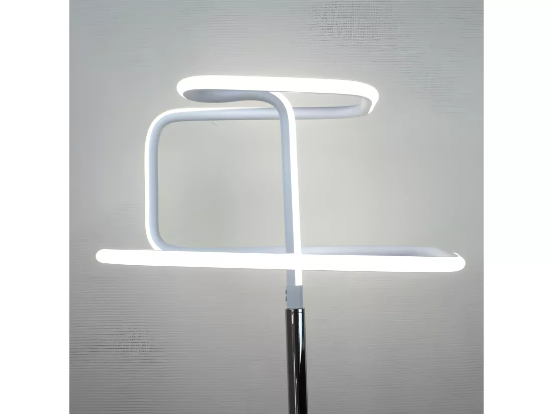 Lampadaire LED 167 cm design abstrait pied métal chromé - SQUARE