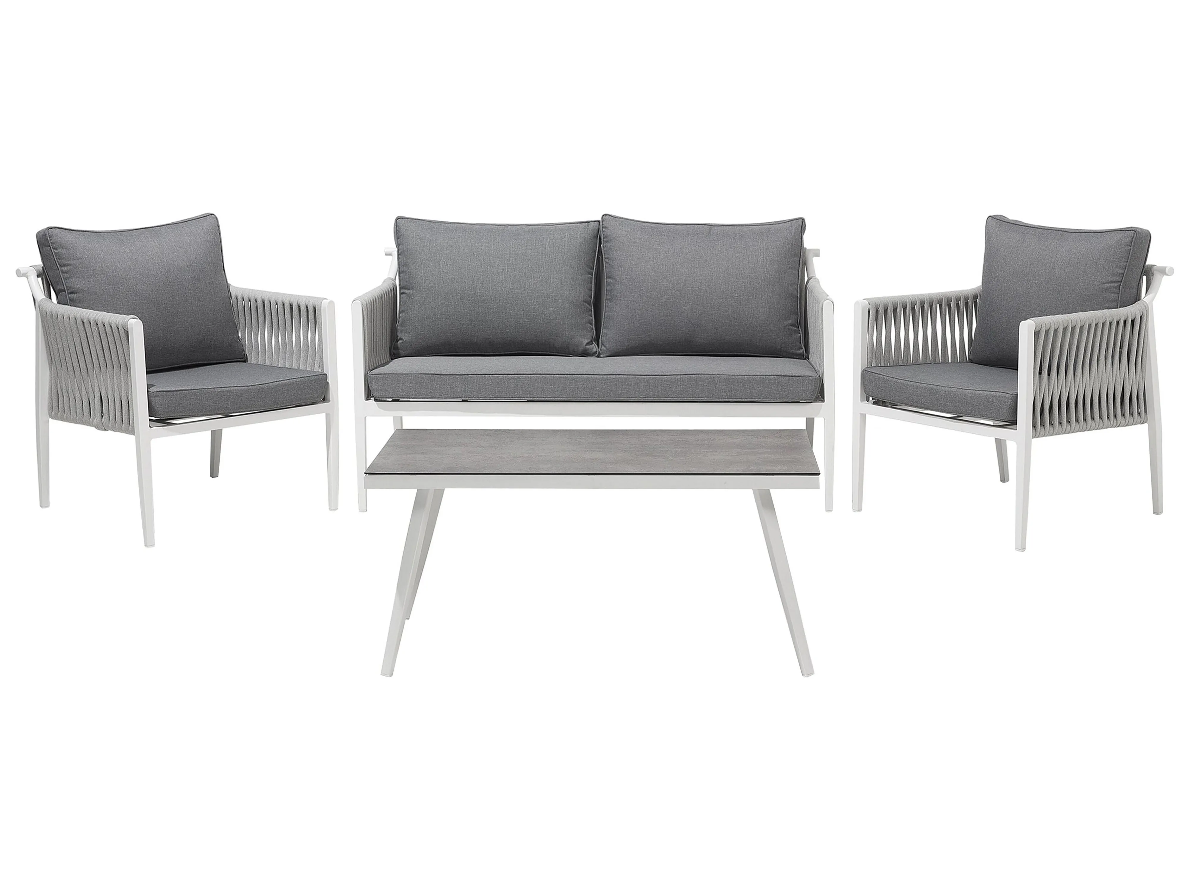 Loungeset met tafel 4-zits LATINA Metaal Grijs