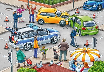 Ravensburger Puslespill Blålys på Vei 2x12 Brikker