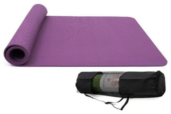 Tapis de Sol Pilates Antidérapant avec Sac Tapis et Sangle Transport Tapis de Fitness Gymnastique pour Yoga 183* 61* 0 6 cm - Violet