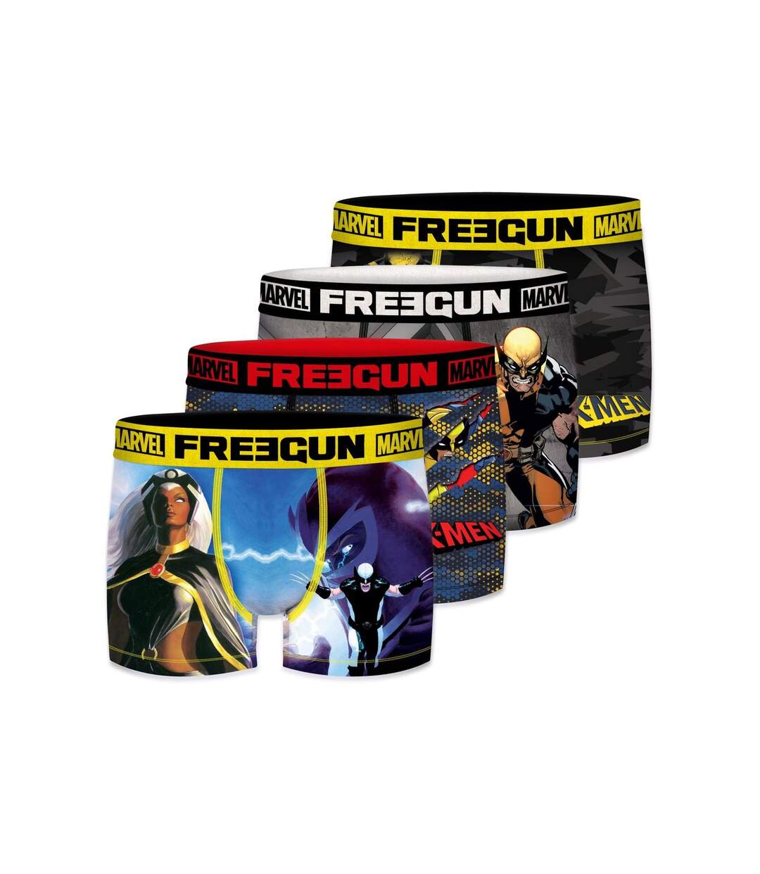 Boxer Homme X-MEN, Caleçon Homme Wolverine, Originale et Confortable (Lot de 4)