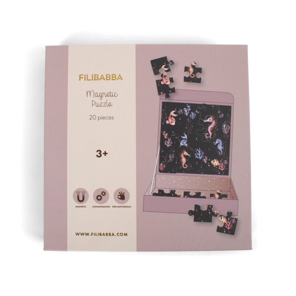 Filibabba - Magnetisk spil - Puslespil med søheste - (FI-03042)