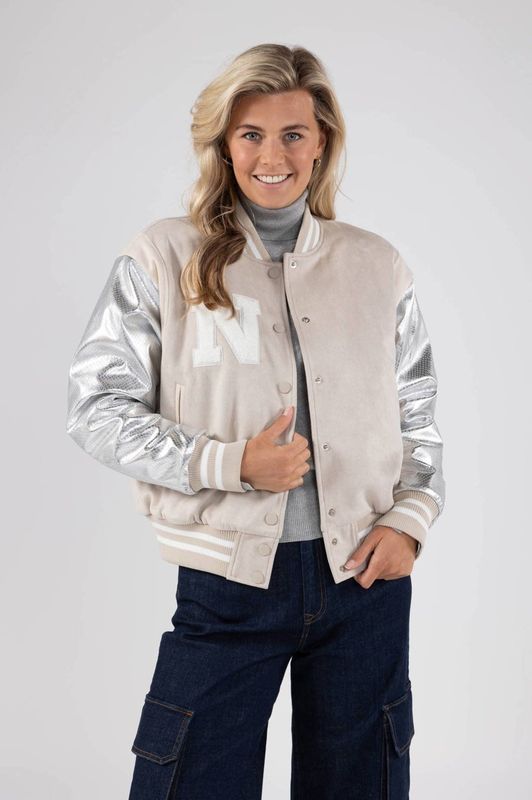 NUKUS - Tussenjas - Beige - Met Opstaande Kraag - Lange Mouwen