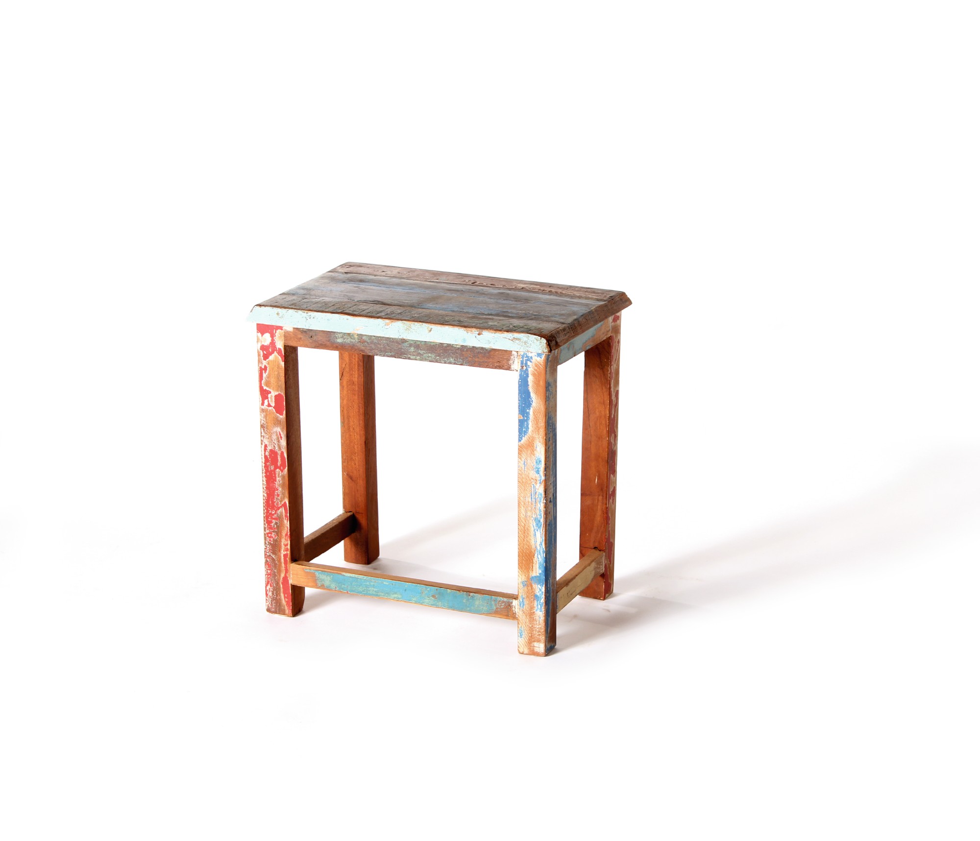 3er-Set Beistelltisch 'Jarrow' aus recyceltem Holz, multicolor von fischer's lagerhaus