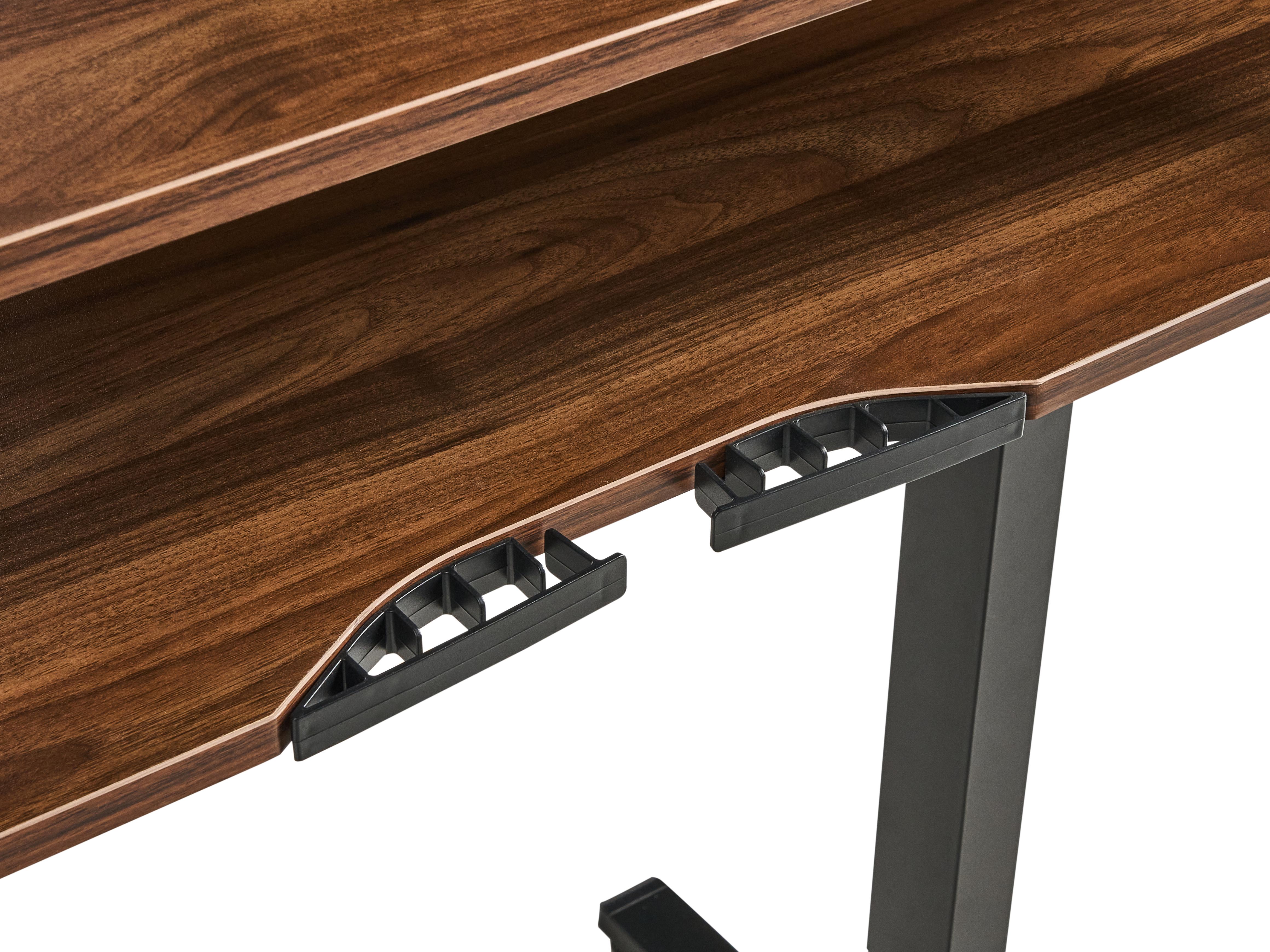 Elektrisch verstelbaar sta-bureau WILBANKS Bruin/zwart 120 cm 60 cm met USB-poort