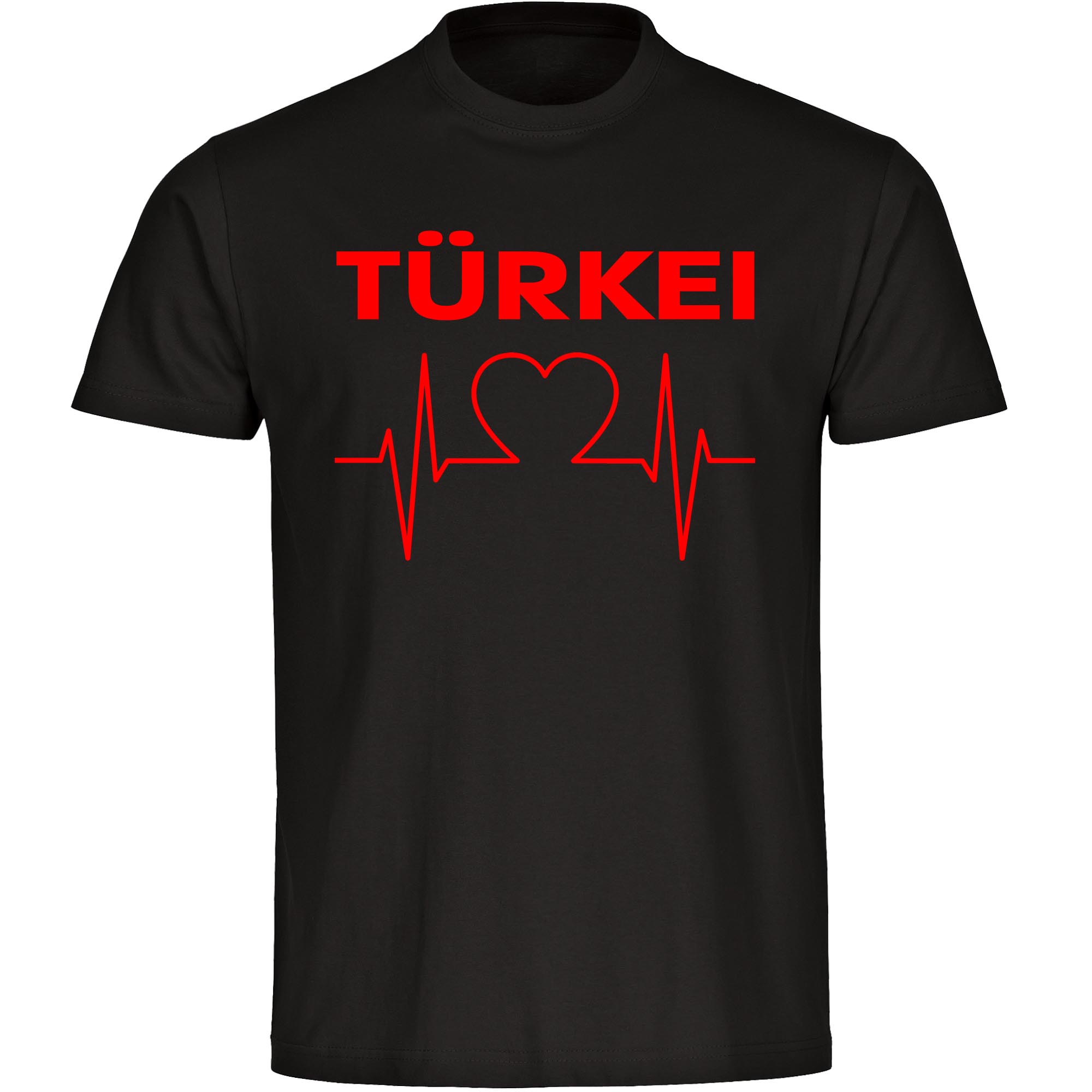 multifanshop® Herren T-Shirt - Türkei - Herzschlag - Druck rot