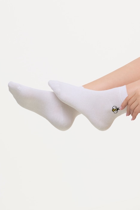 Socken, Bienen-Stickerei, kurzer Schaft