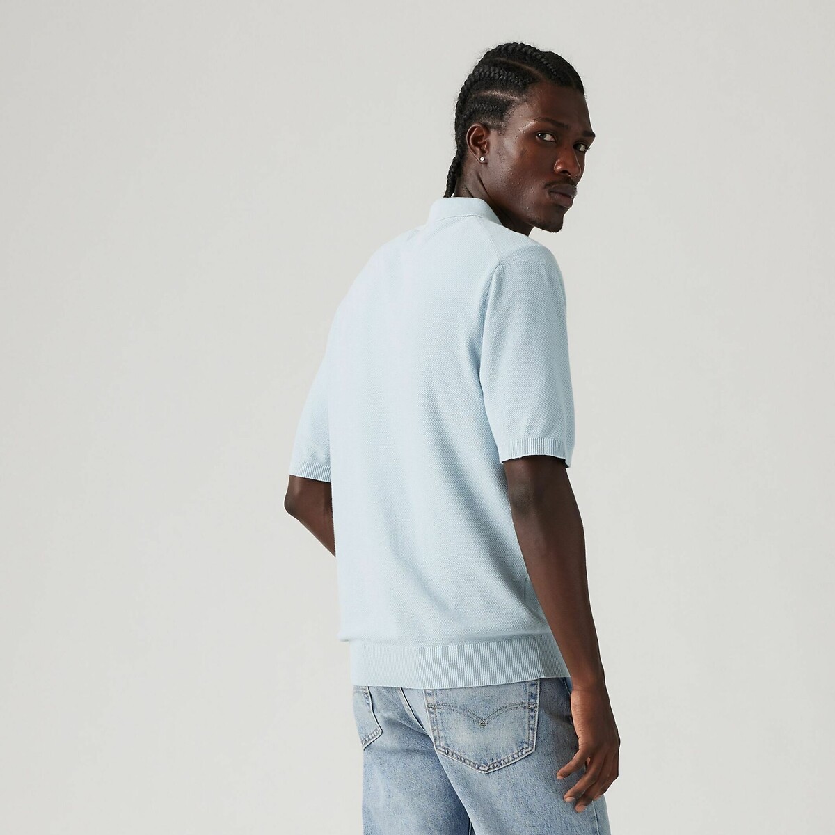 Camisa polo de malha Levi's, feita de algodão e linho.