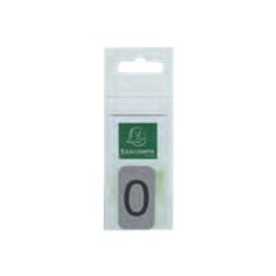 Exacompta - Plaque adhésive chiffre 0 - 25 x 44 mm - aluminium brossé