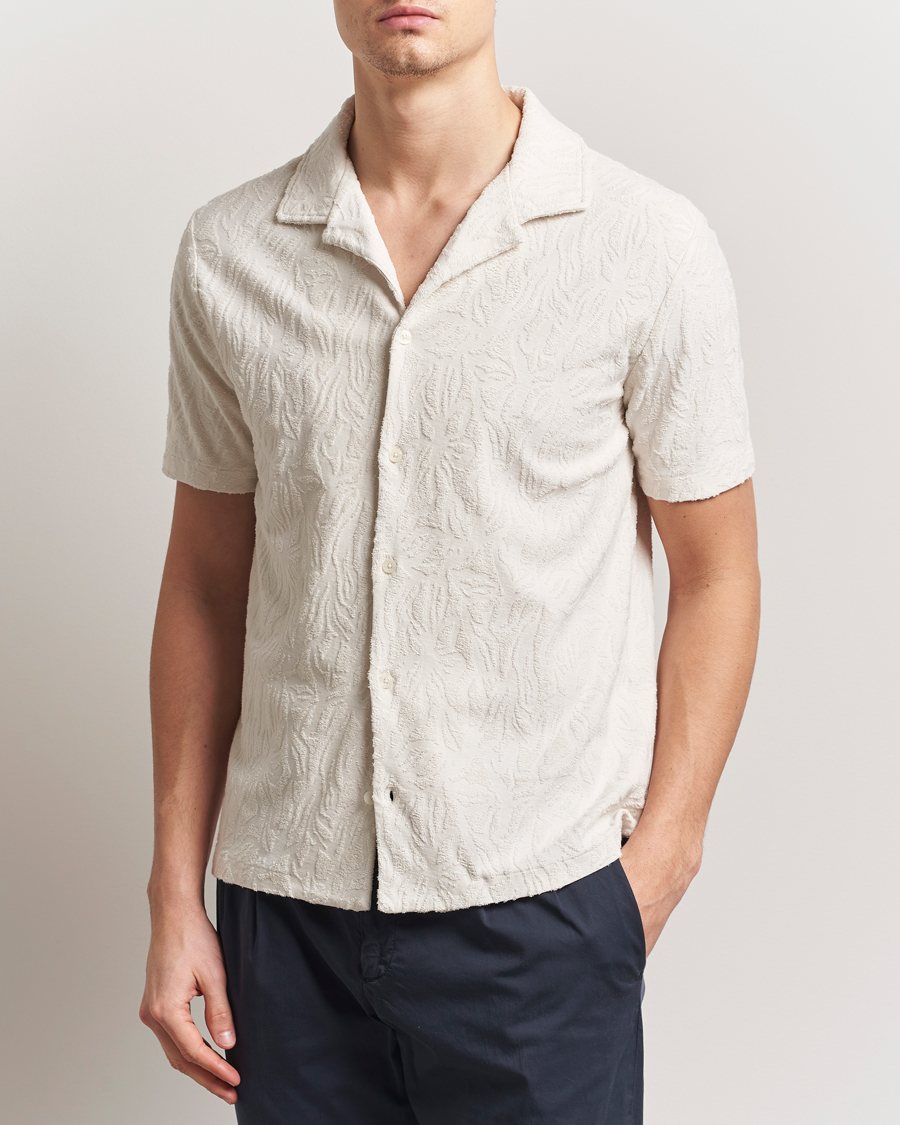 Altea Terry Jacquard Cotton Polo Off White