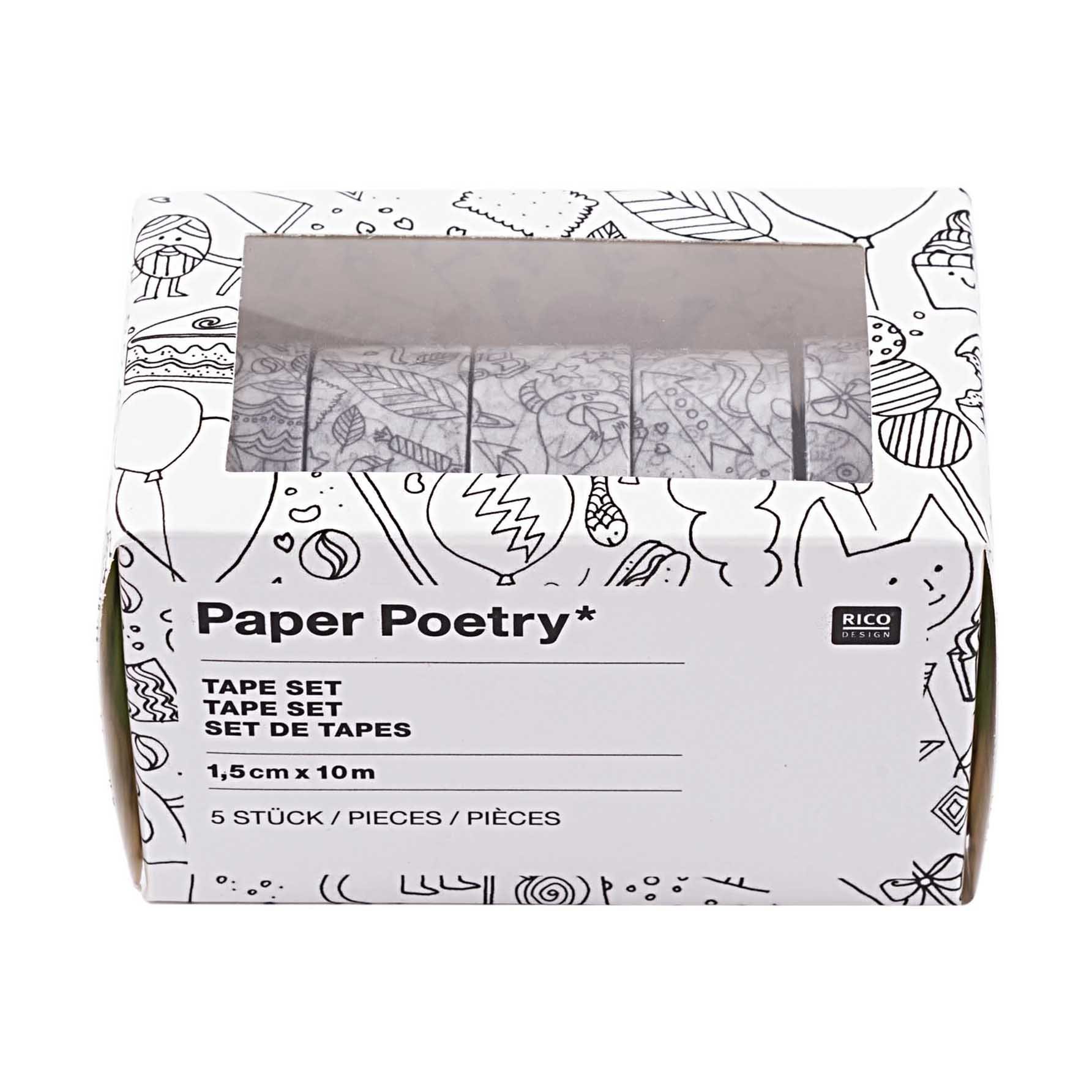 Klebeband Set Paper Poetry zum Ausmalen
