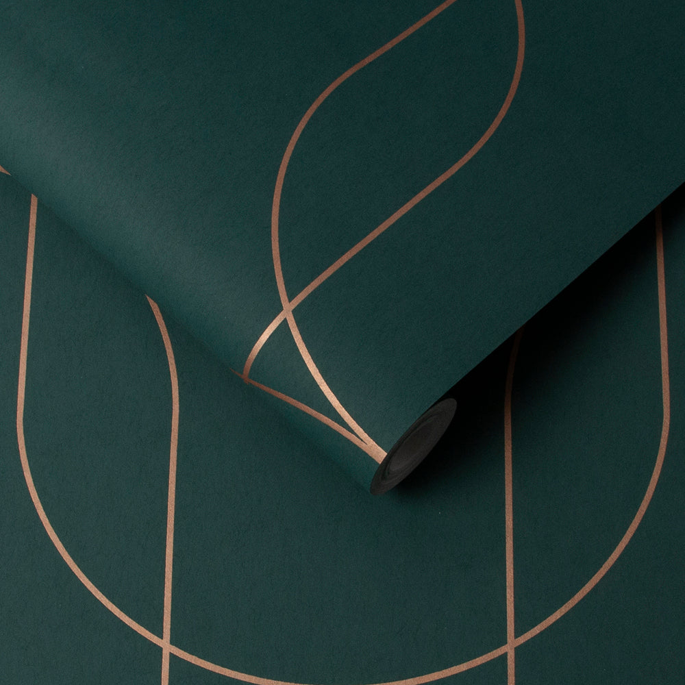 Graham & Brown - Vliesbehang - Palais Green & Copper - 10mx53cm
