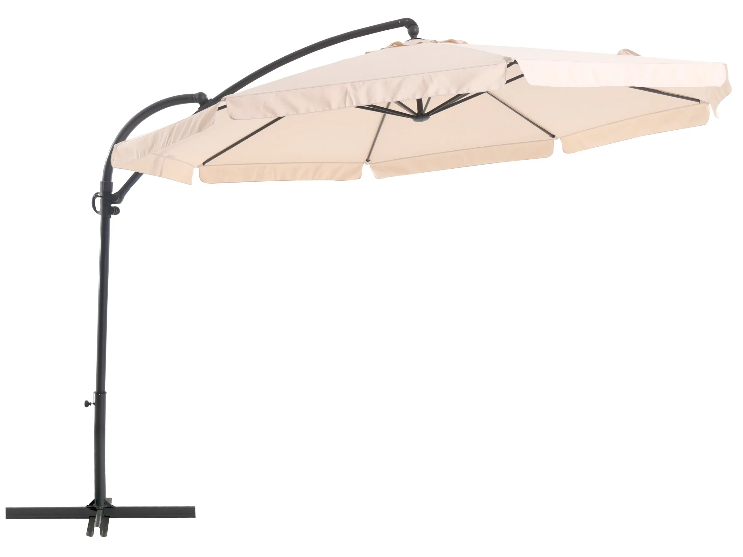 Ampelschirm Cocoa Beach Ø 350 cm Beige mit Kurbel
